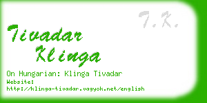 tivadar klinga business card